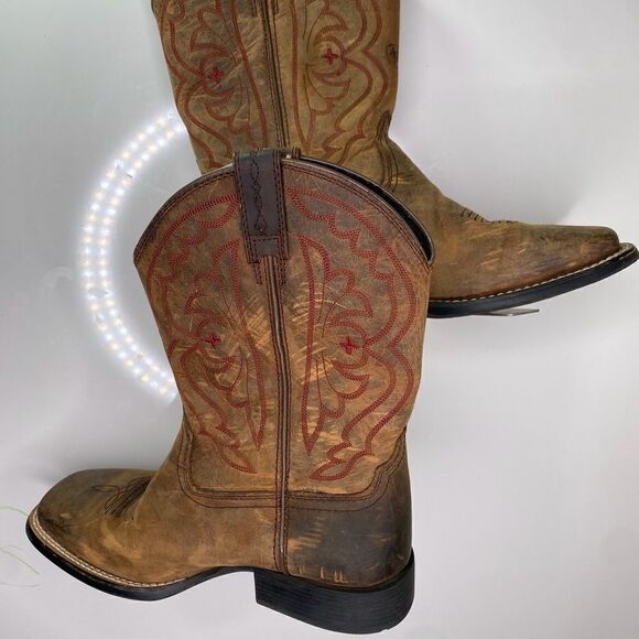 ARIAT 10004853 Brown Leather Quickdraw Distressed Western Women Boot Sz 4 - Picture 3 of 5